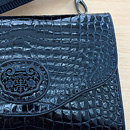 Kroko, vintage Material, Mitternachtsblau
